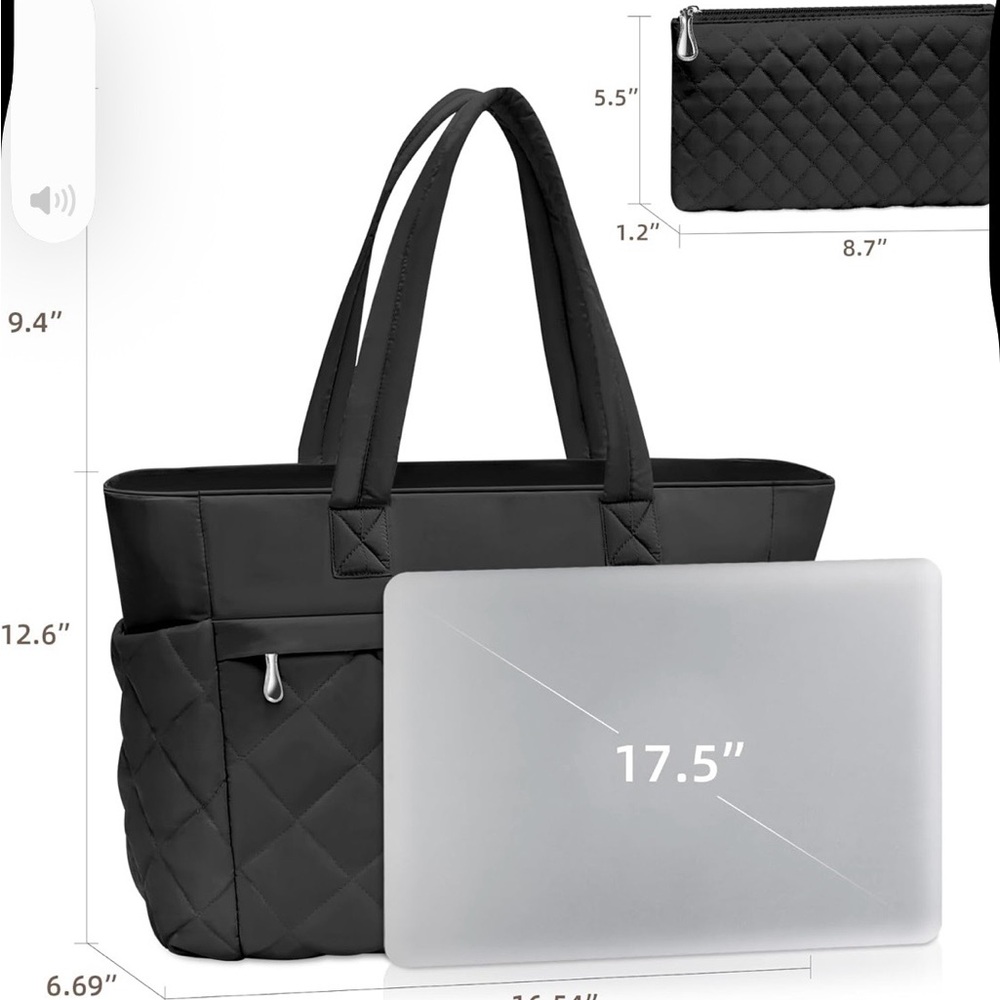 NEW TILYMOL Large Quilted Work Shoulder Tote Bag Ultra Lightweight for Travel - Picture 6 of 9